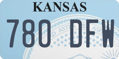 KS license plate 780DFW