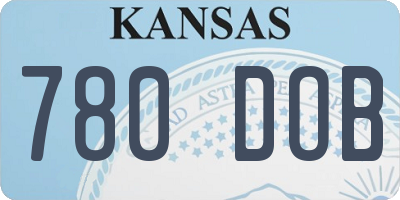 KS license plate 780DOB