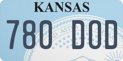 KS license plate 780DOD