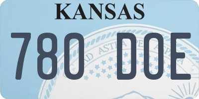 KS license plate 780DOE