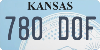 KS license plate 780DOF