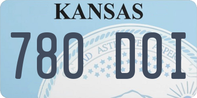 KS license plate 780DOI