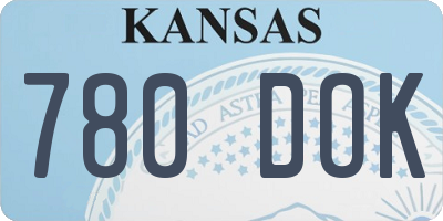 KS license plate 780DOK