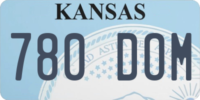 KS license plate 780DOM