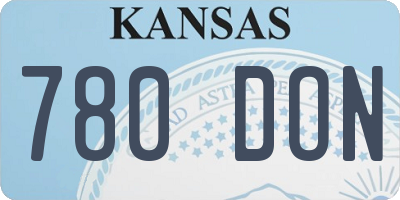 KS license plate 780DON