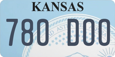 KS license plate 780DOO