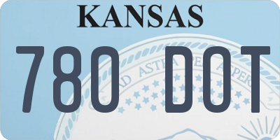 KS license plate 780DOT
