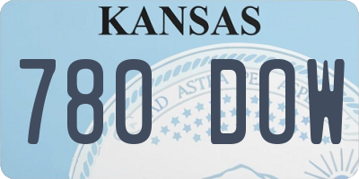 KS license plate 780DOW