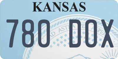 KS license plate 780DOX