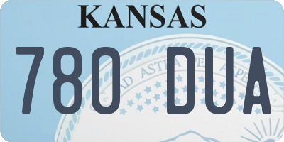 KS license plate 780DUA