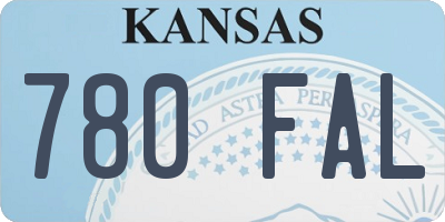 KS license plate 780FAL