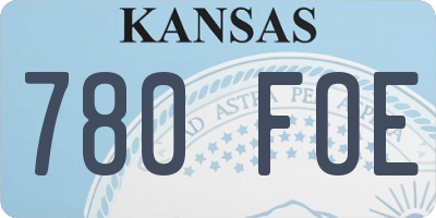 KS license plate 780FOE