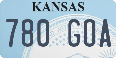 KS license plate 780GOA