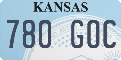 KS license plate 780GOC