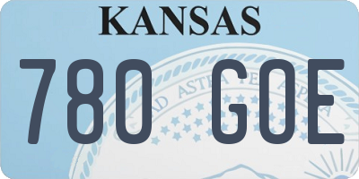 KS license plate 780GOE