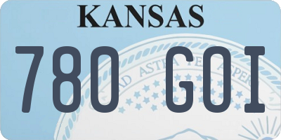 KS license plate 780GOI