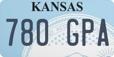 KS license plate 780GPA