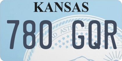 KS license plate 780GQR
