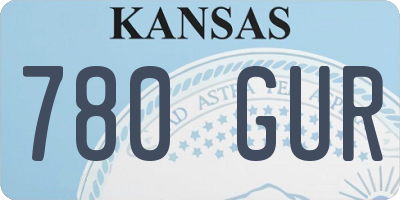KS license plate 780GUR