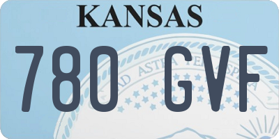 KS license plate 780GVF