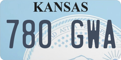 KS license plate 780GWA
