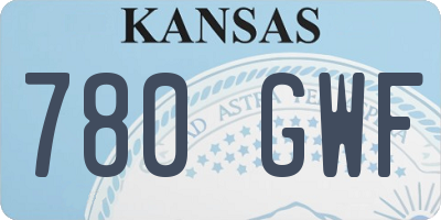 KS license plate 780GWF