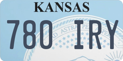 KS license plate 780IRY