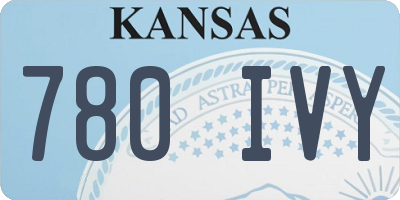 KS license plate 780IVY
