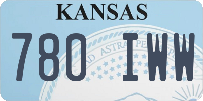 KS license plate 780IWW