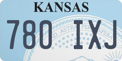 KS license plate 780IXJ