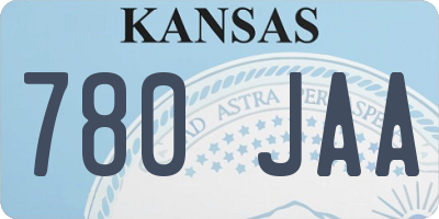 KS license plate 780JAA