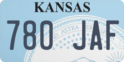 KS license plate 780JAF