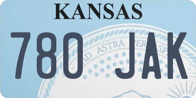 KS license plate 780JAK