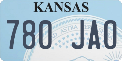 KS license plate 780JAO