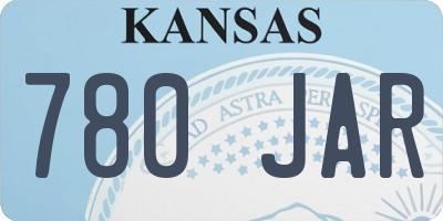 KS license plate 780JAR