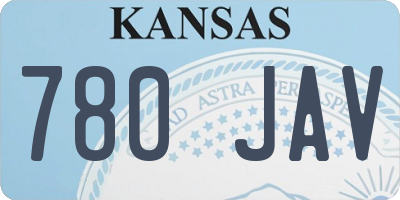 KS license plate 780JAV