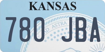 KS license plate 780JBA