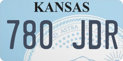 KS license plate 780JDR