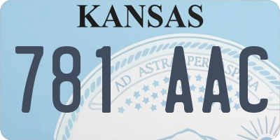 KS license plate 781AAC
