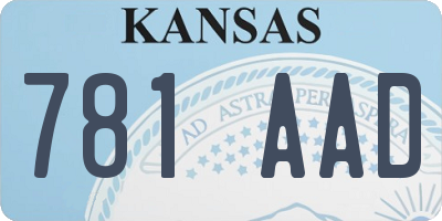 KS license plate 781AAD