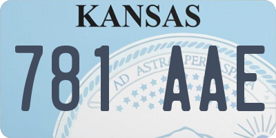 KS license plate 781AAE