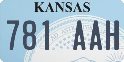 KS license plate 781AAH