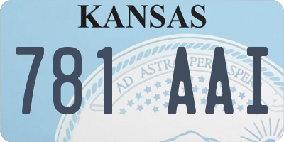 KS license plate 781AAI