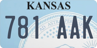 KS license plate 781AAK