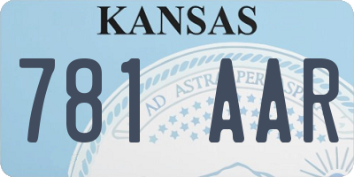 KS license plate 781AAR