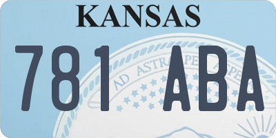KS license plate 781ABA
