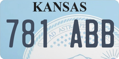 KS license plate 781ABB