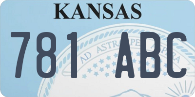 KS license plate 781ABC