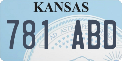 KS license plate 781ABD
