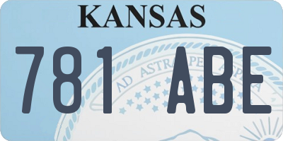 KS license plate 781ABE
